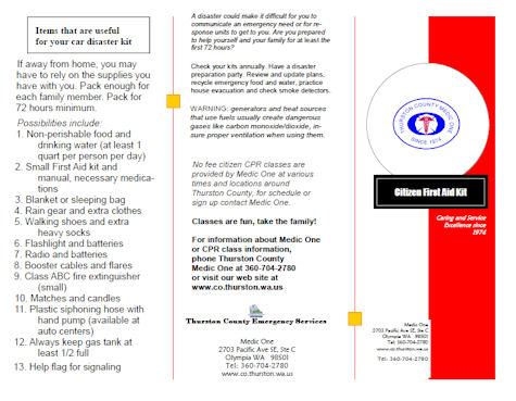 Printable First Aid Pamphlets