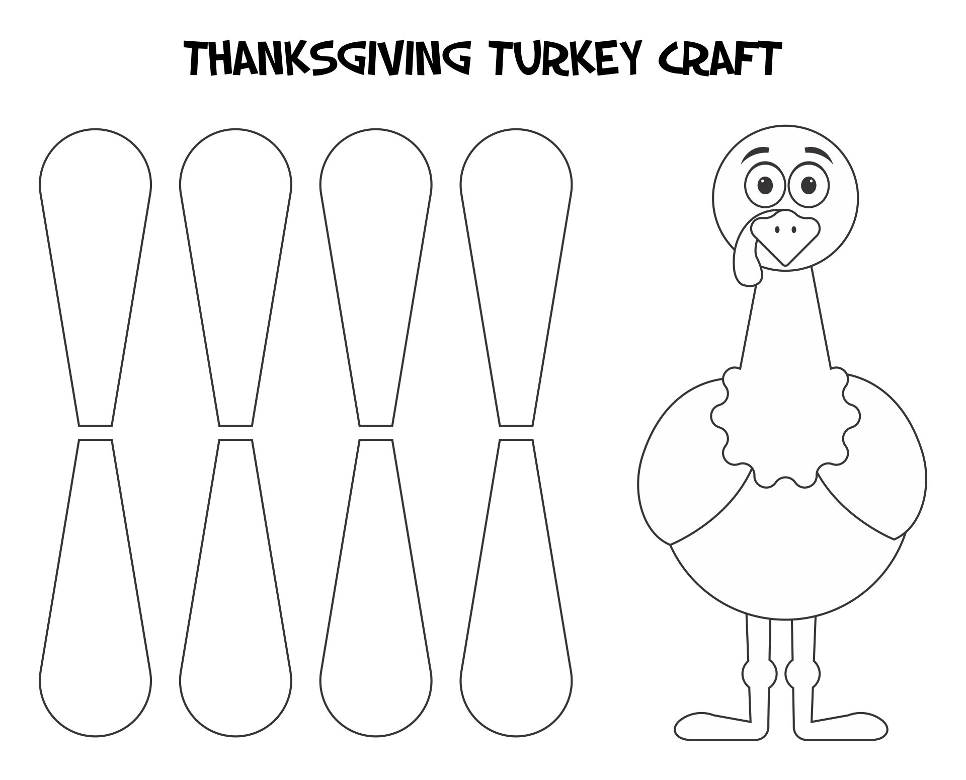 Turkey Printable Craft Using A Tiny Amount Of White Glue, Attach It