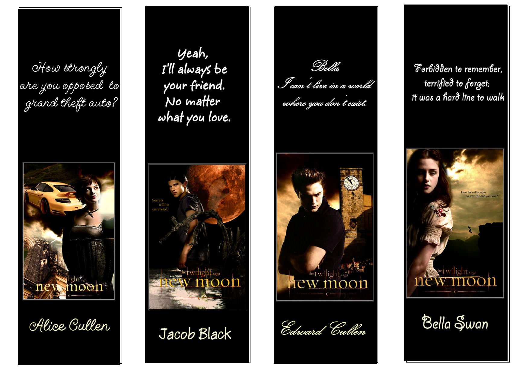 Twilight Bookmarks Printable