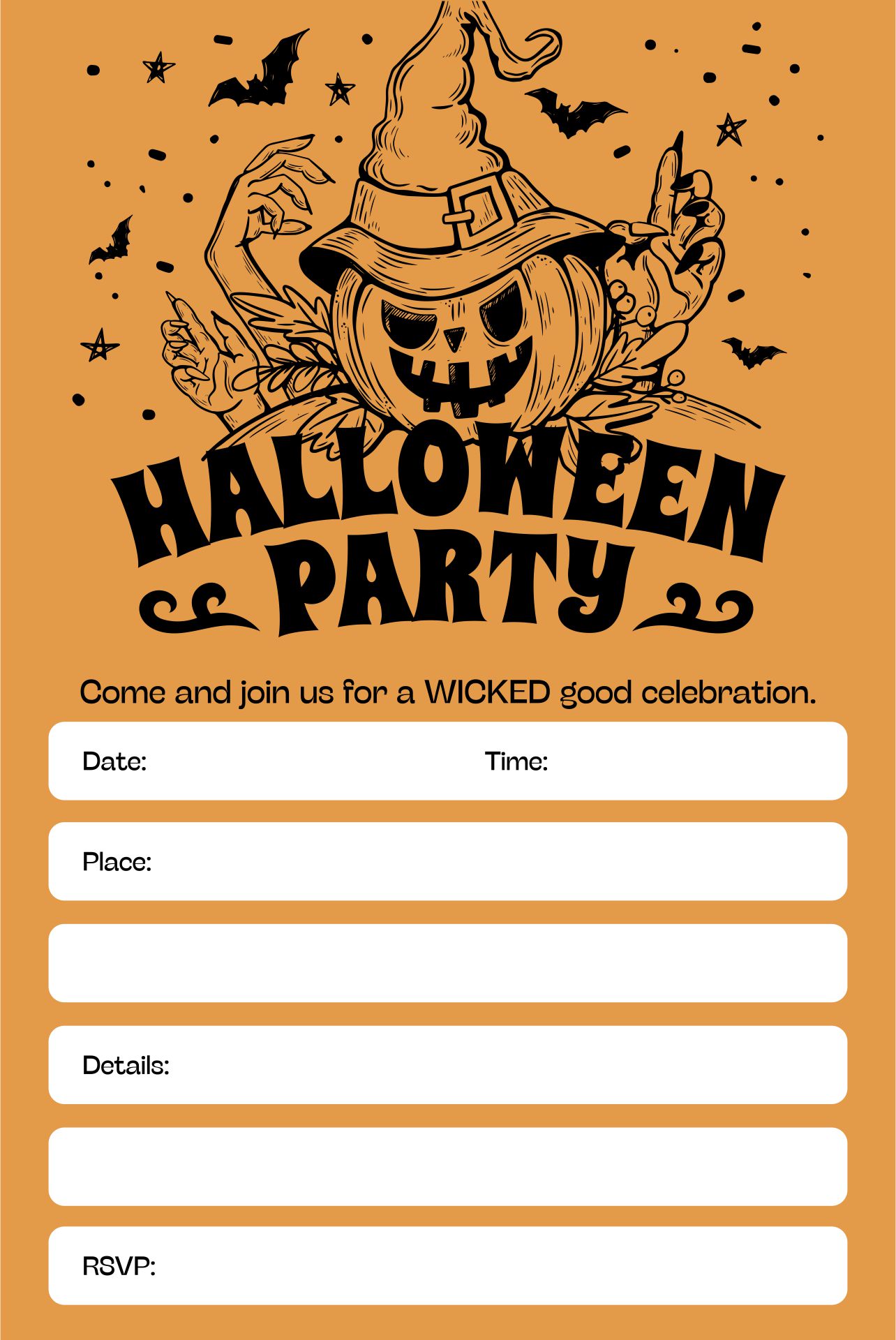 6 Best Images of Adult Halloween Party Invitations Printable - Free ...