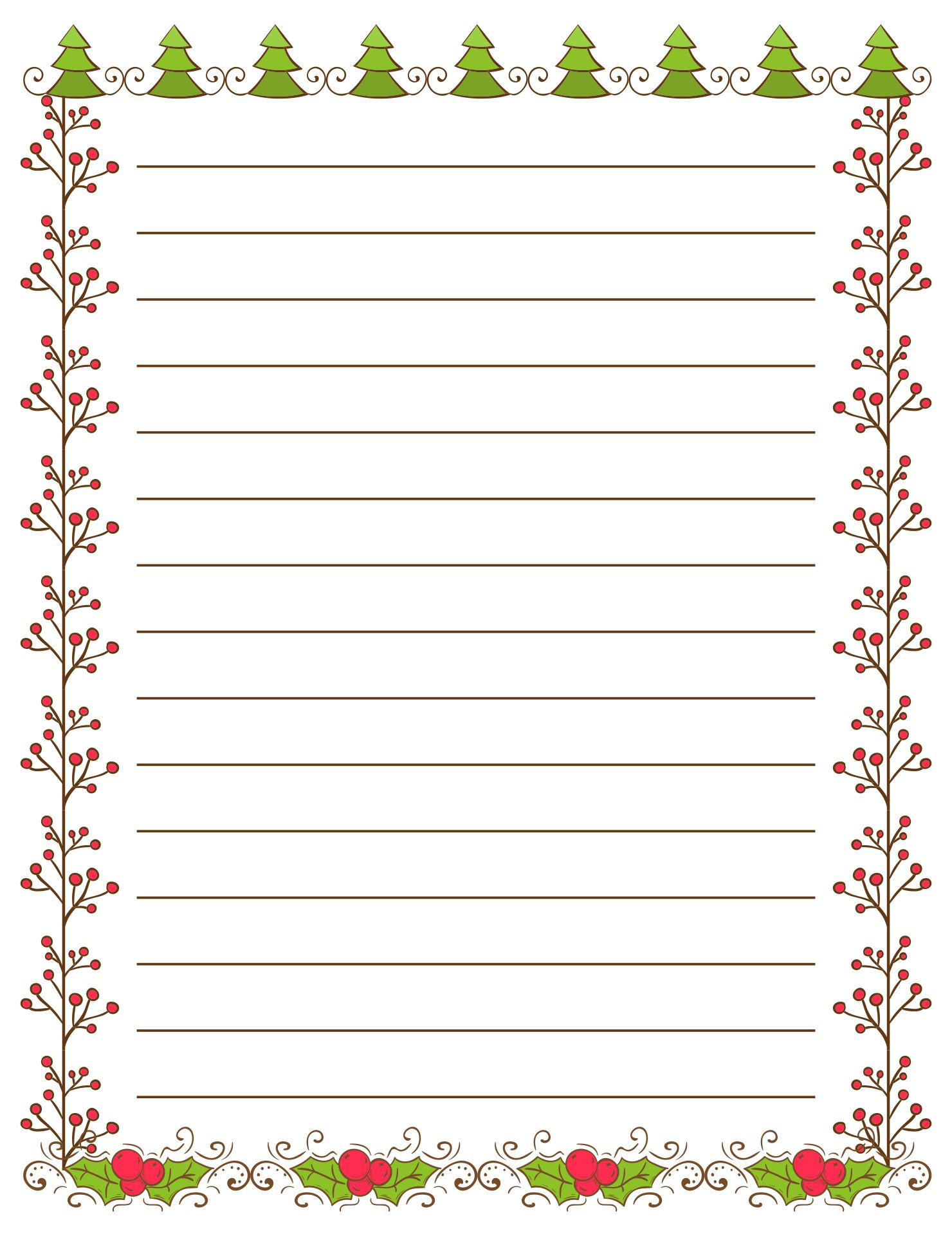 15 Best Christmas Writing Paper Template Printable