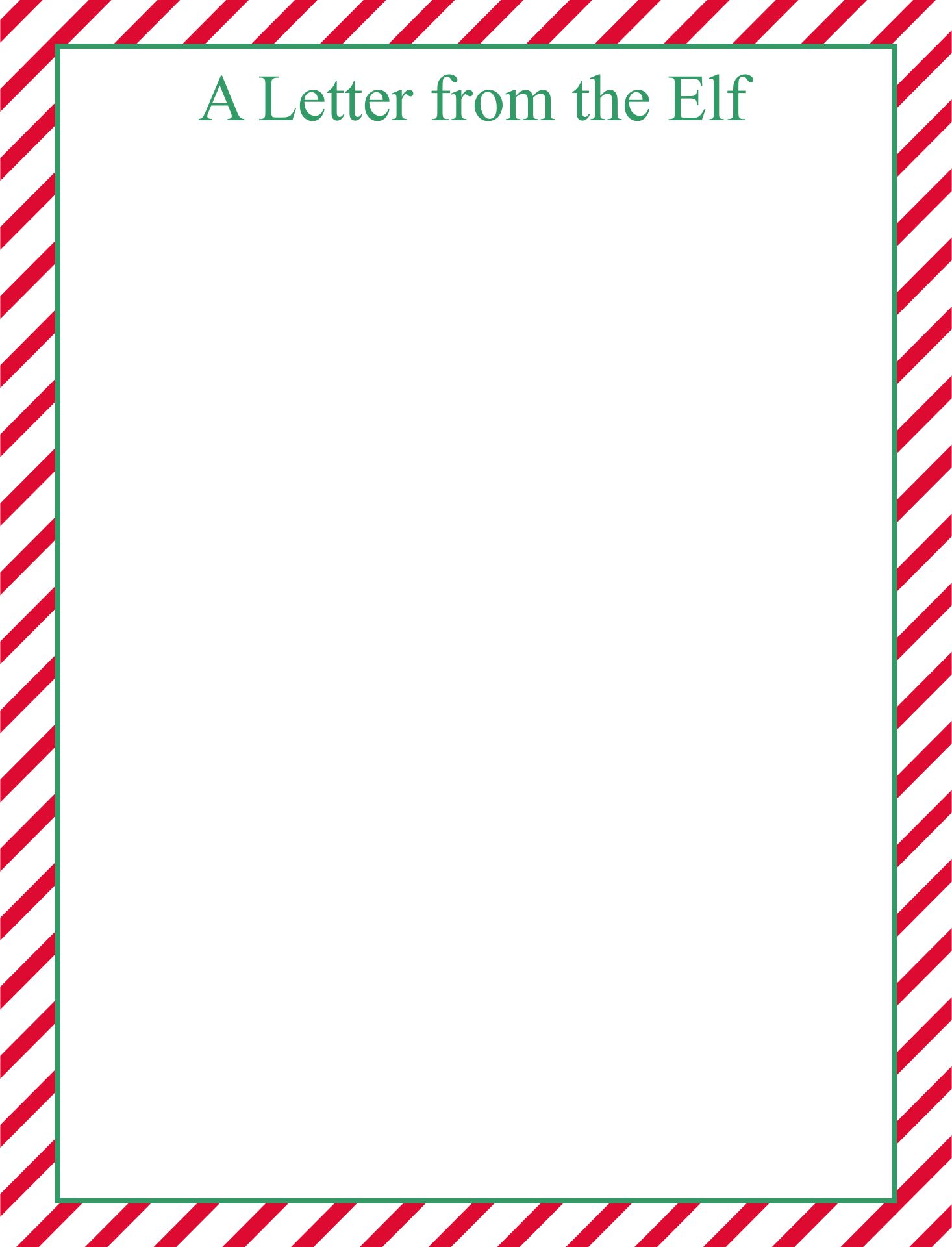 Blank Elf On The Shelf Letter Template