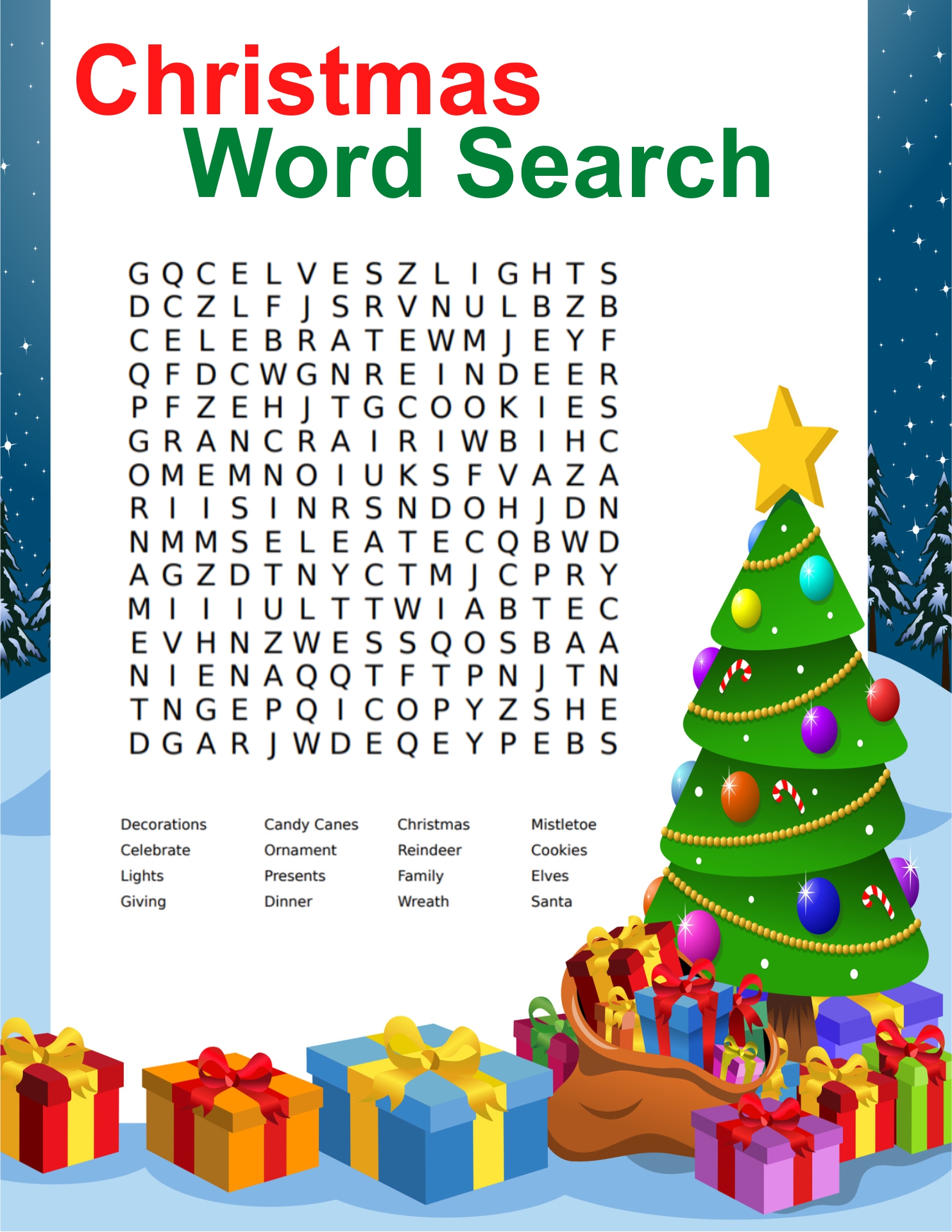 5 Best Christmas Word Search Puzzles Printable Printablee