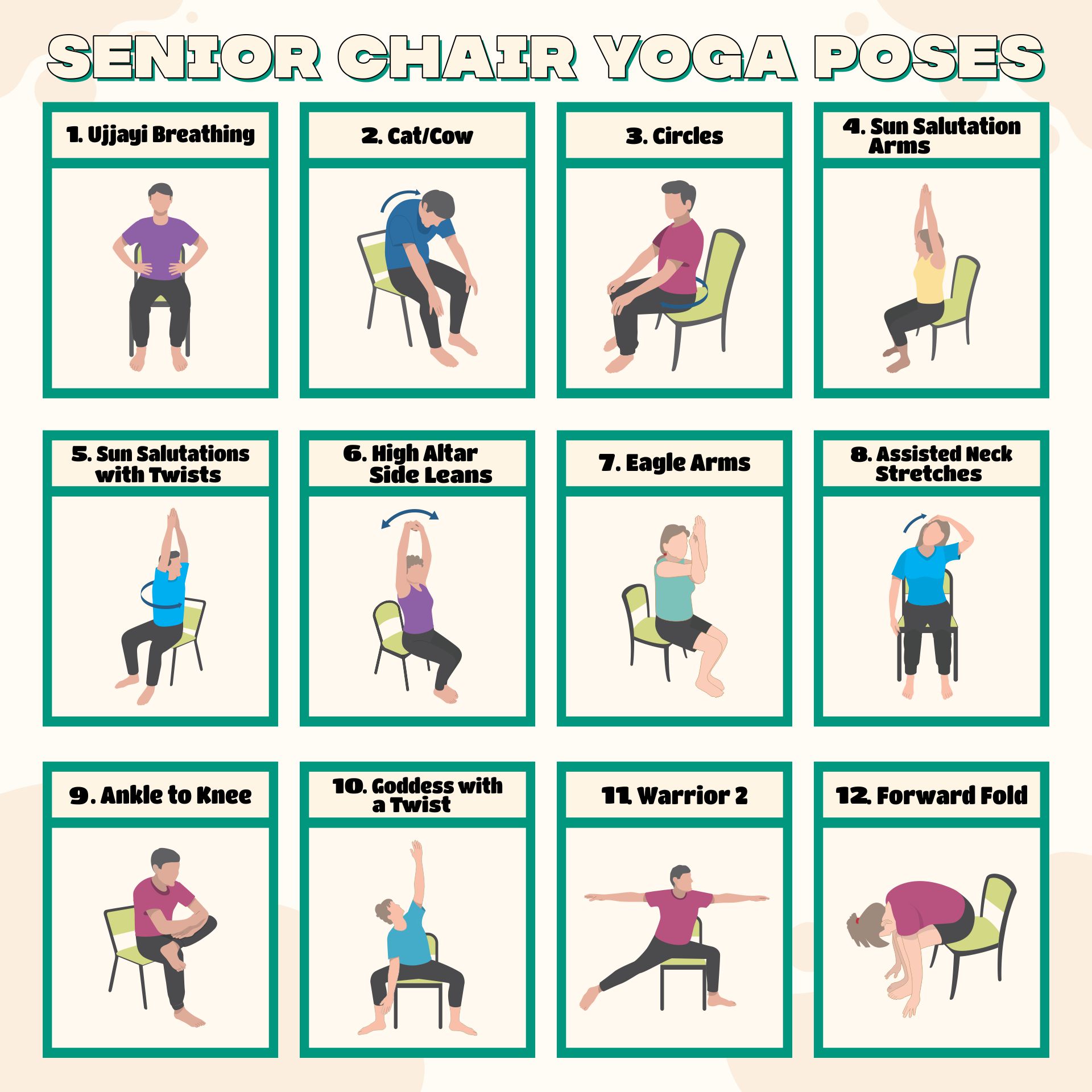 Printable Chair Yoga Exercises For Seniors