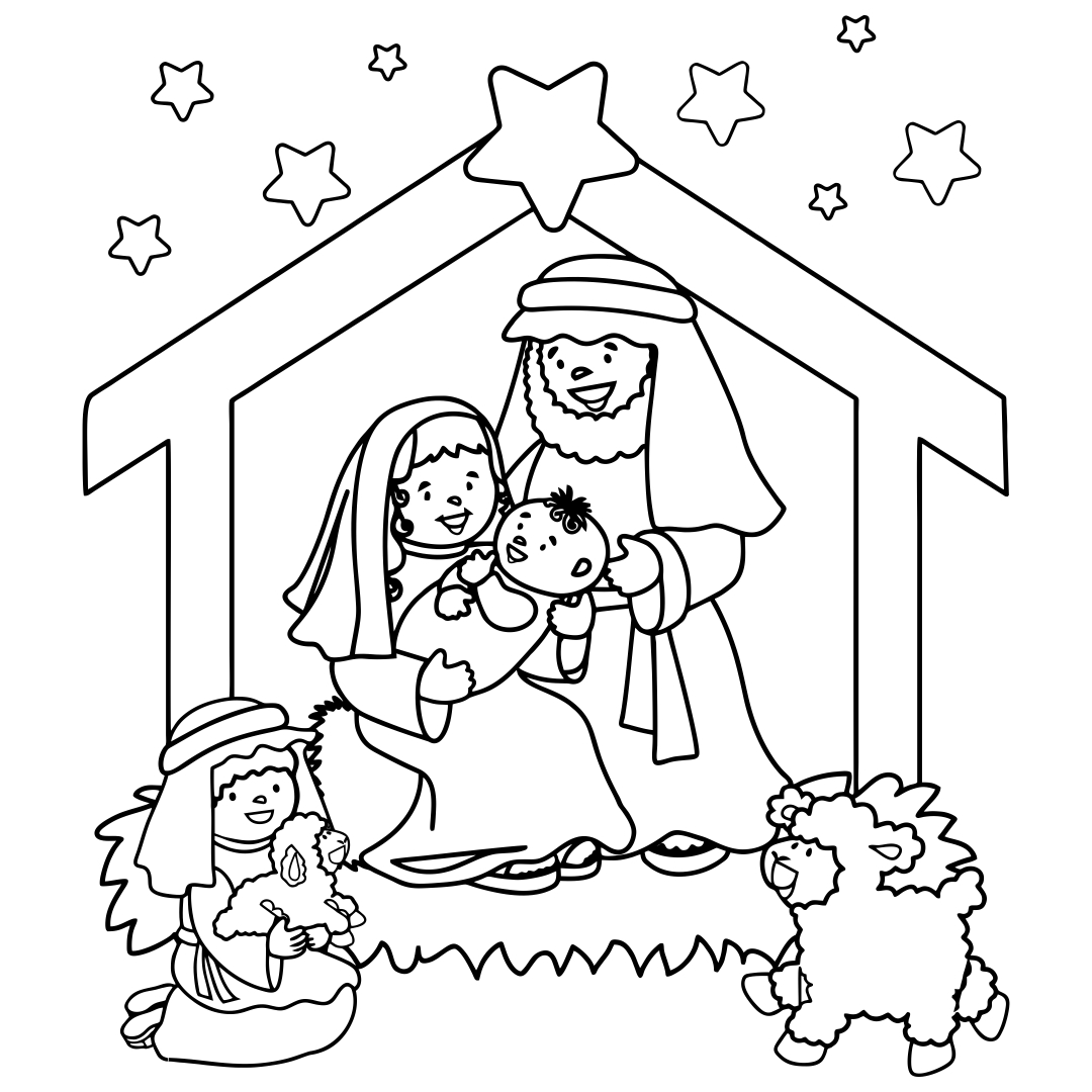 15 Best Printable Christmas Nativity Coloring Pages PDF for Free at ...