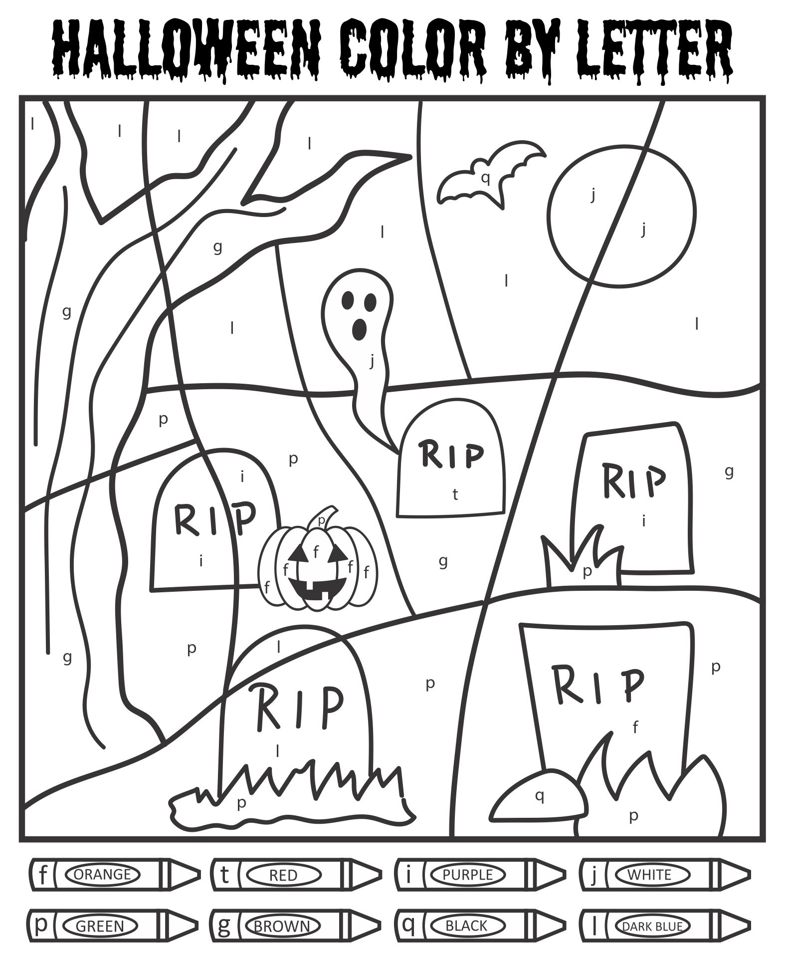 Halloween Color By Number Coloring Pages