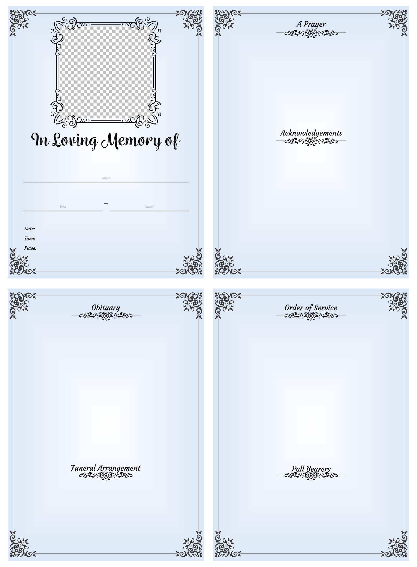 9 Best Free Printable Memorial Program Template PDF For Free At Printablee