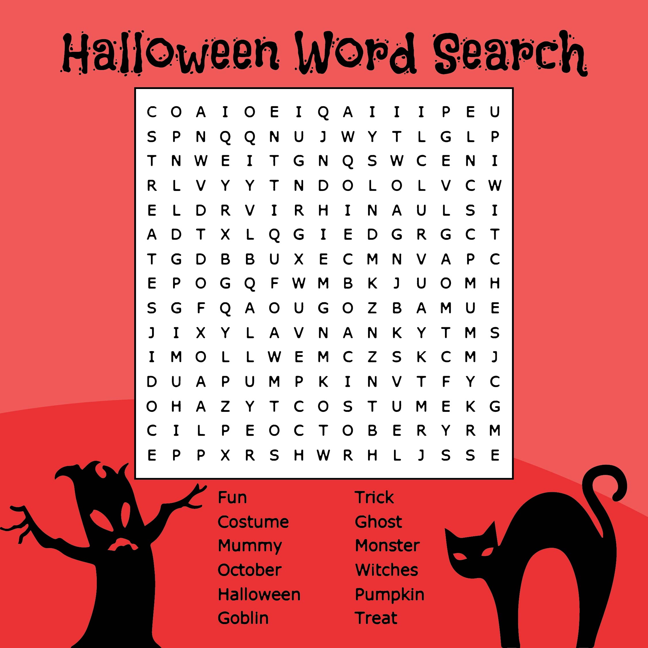 Halloween Word Search - 15 Free PDF Printables | Printablee