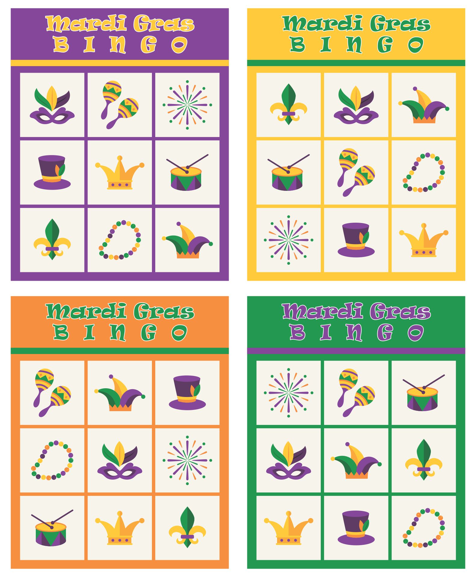 Printable Mardi Gras Synonyms Party Game — Print Games Now