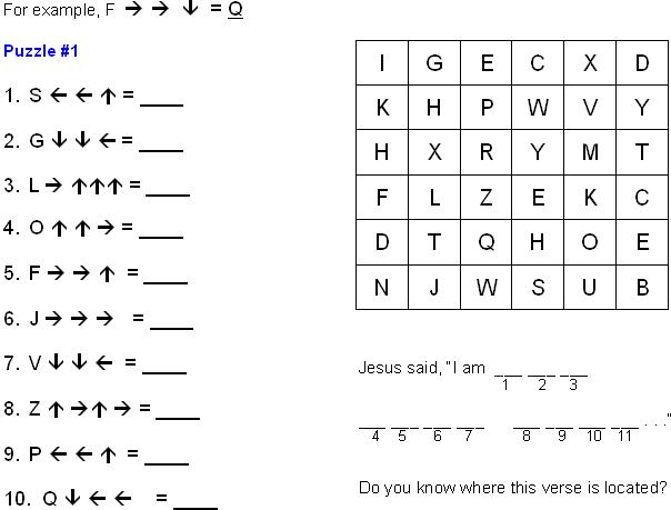 Printable Bible Word Puzzles