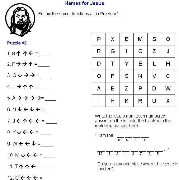 Printable Bible Word Puzzles