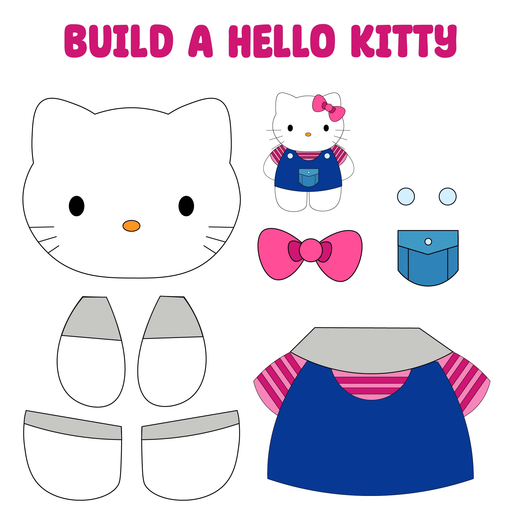 Hello Kitty Crafts Hello Kitty Art Paper Doll Template Paper Dolls