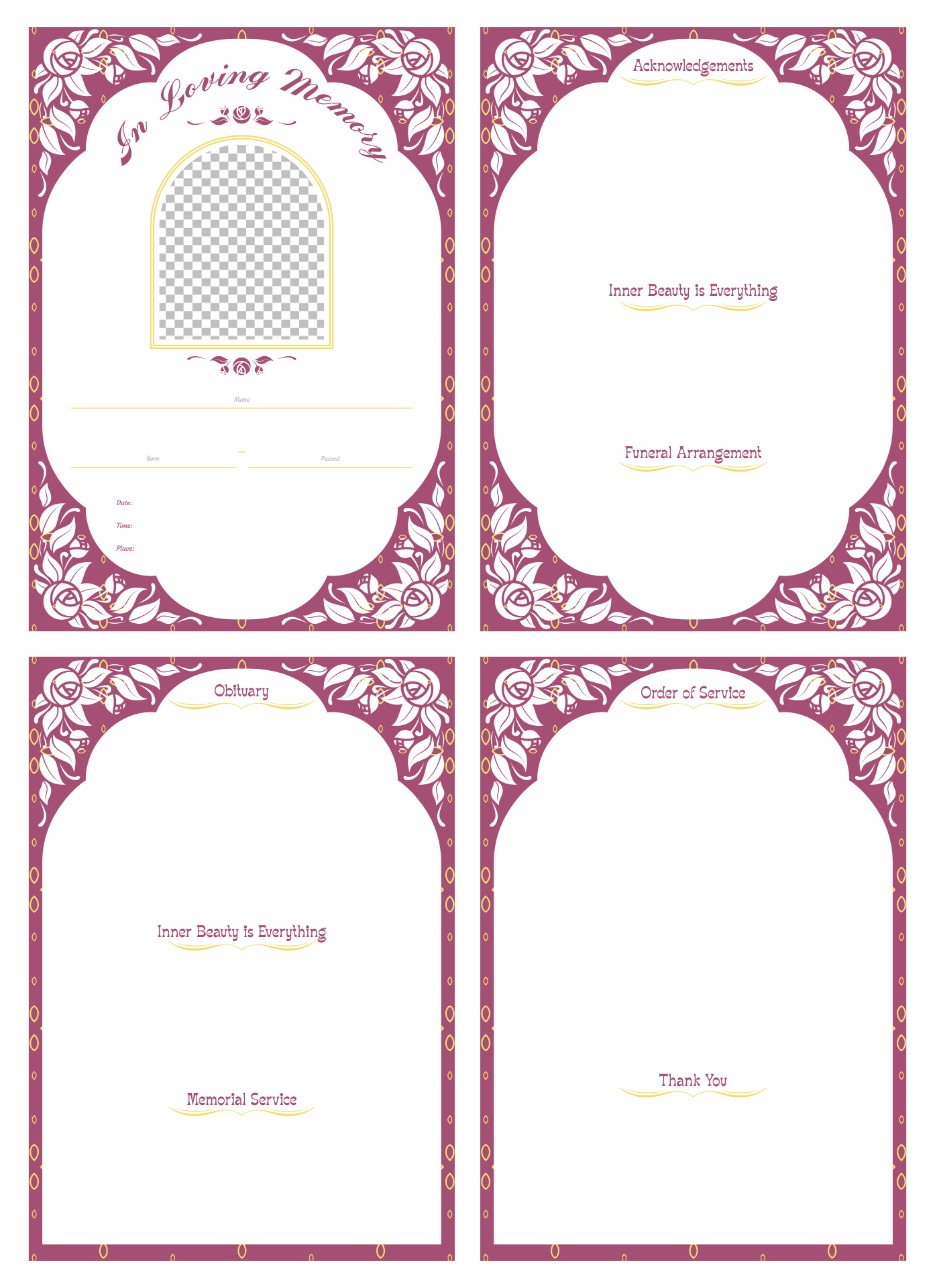 Memorial Service Templates