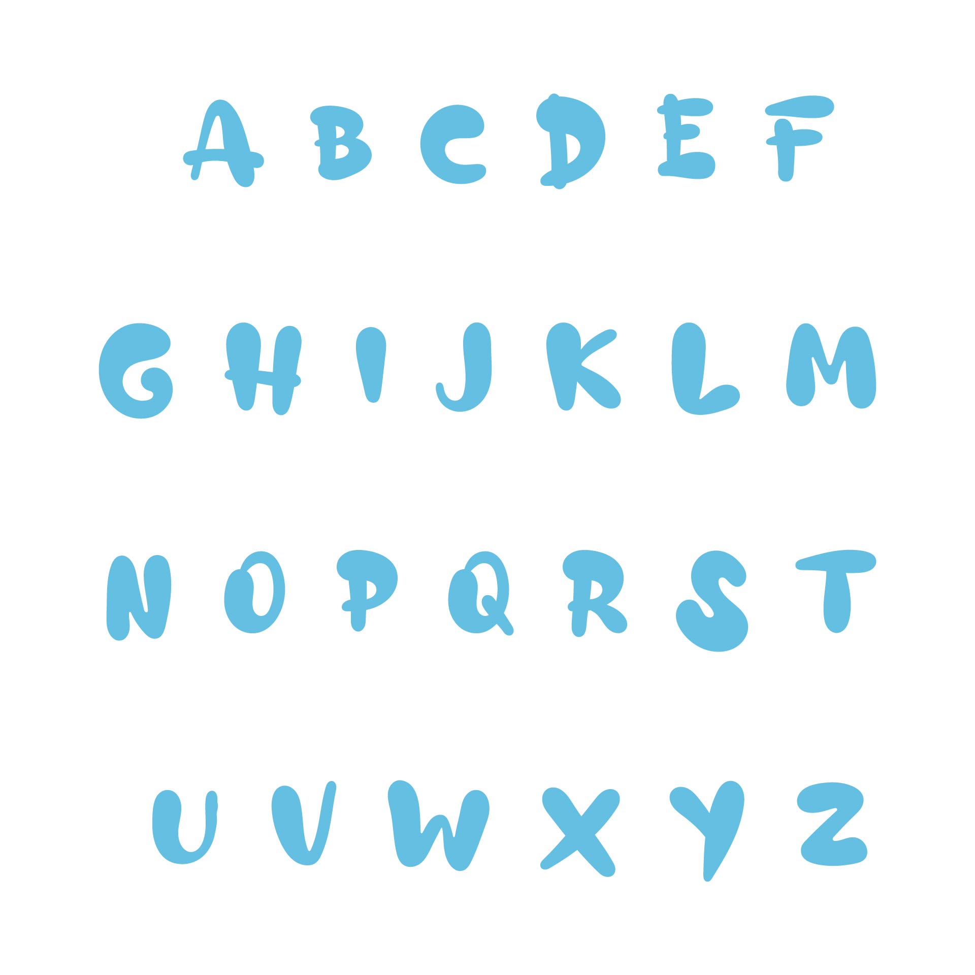 3 Inch Printable Bubble Letters