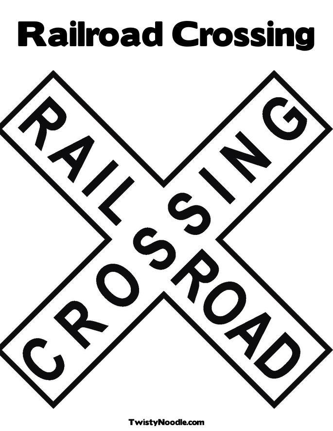 Railroad Crossing Sign Coloring Page