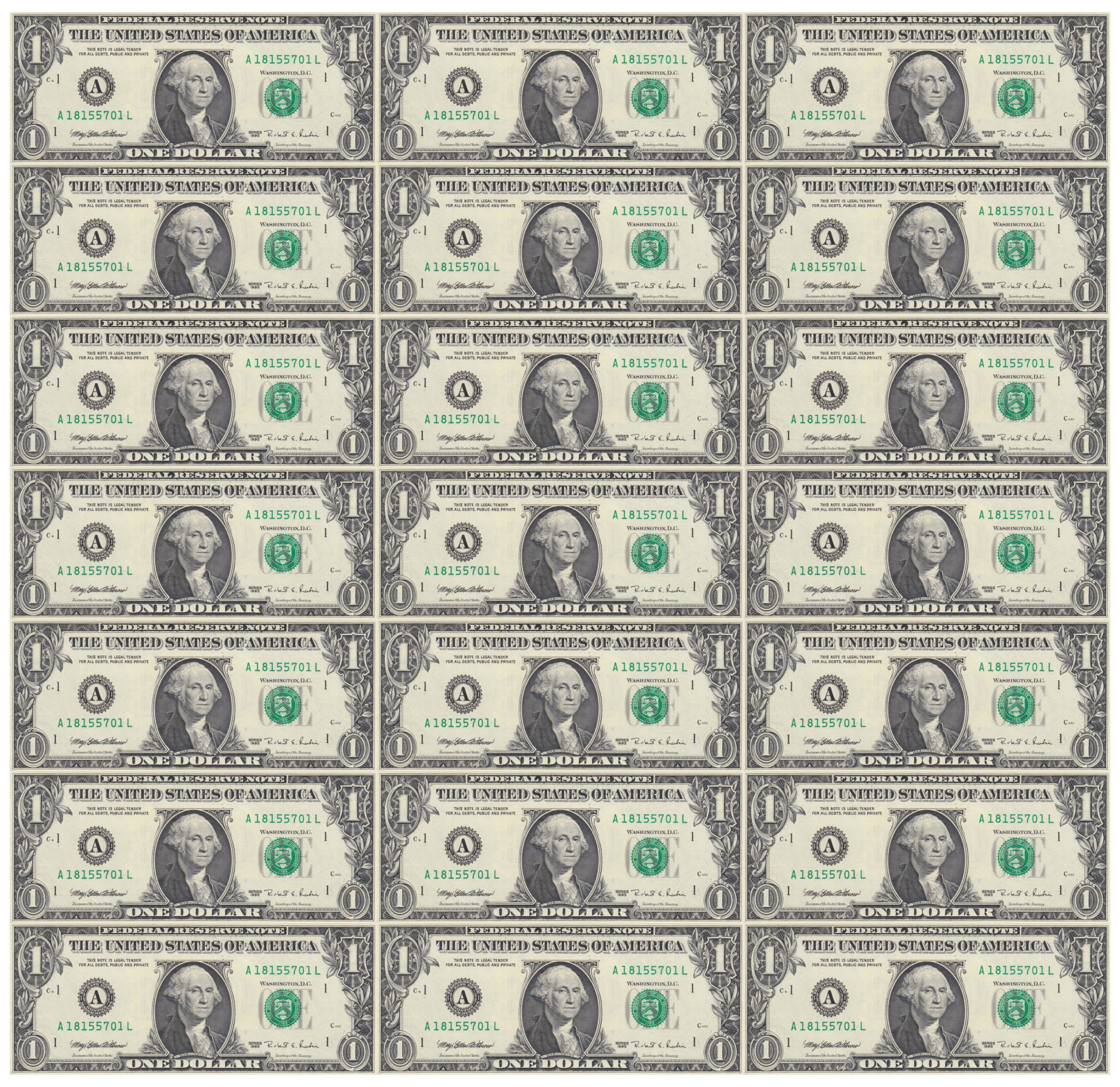 Printable Sheet Of 100 Dollar Bills