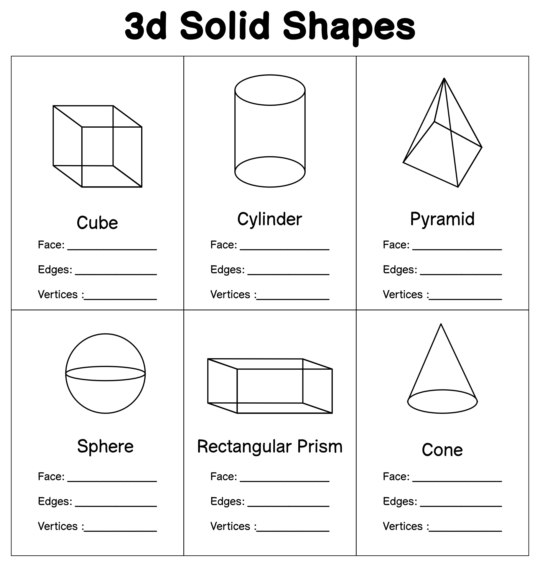 10 Best Printable 3D Shapes Kindergarten