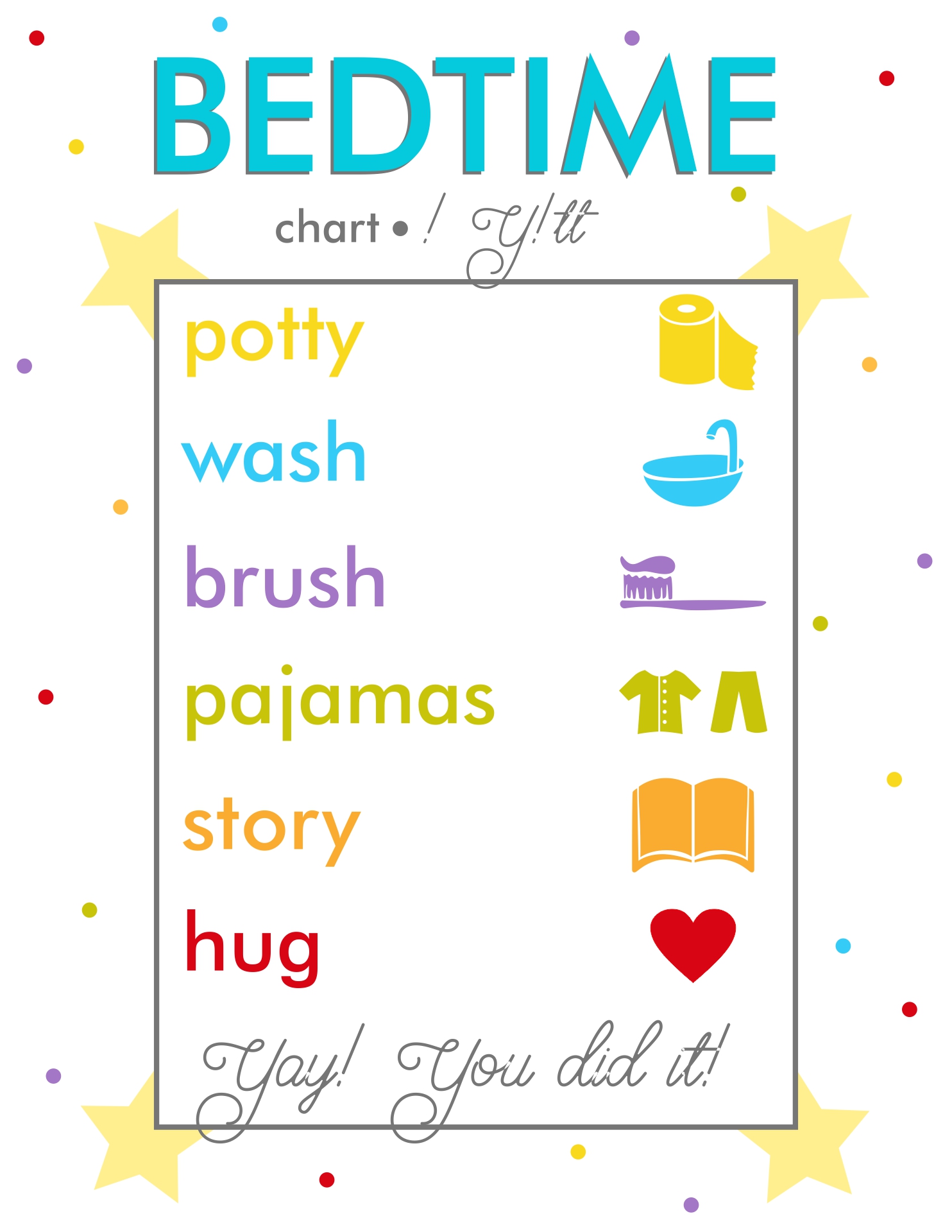 Printable Bedtime Routine Chart