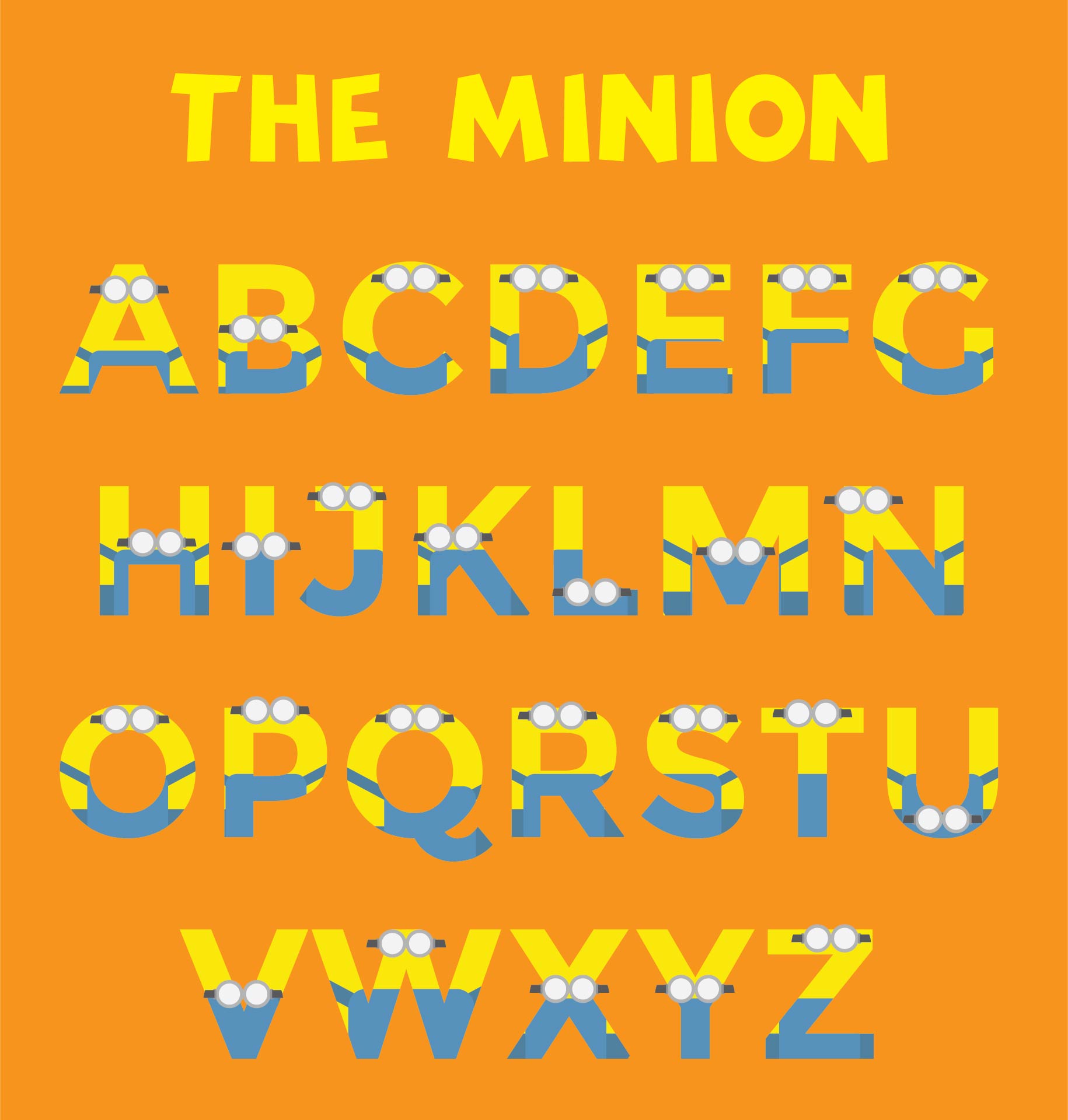 9 best printable minion alphabet printableecom