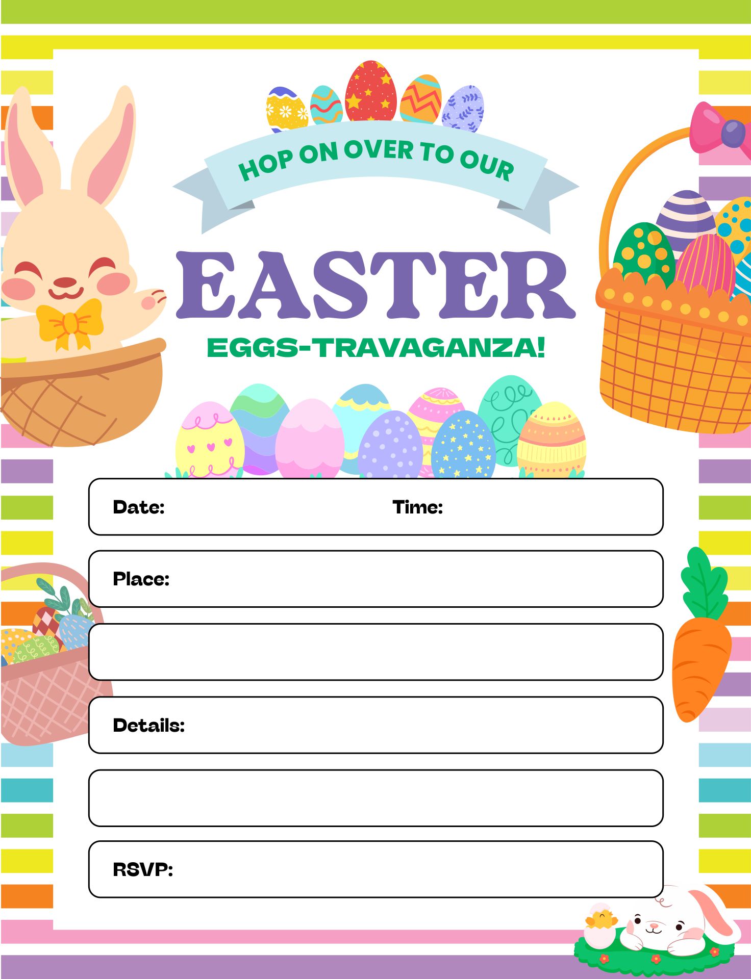 Free Printable Easter Invitations Printablee