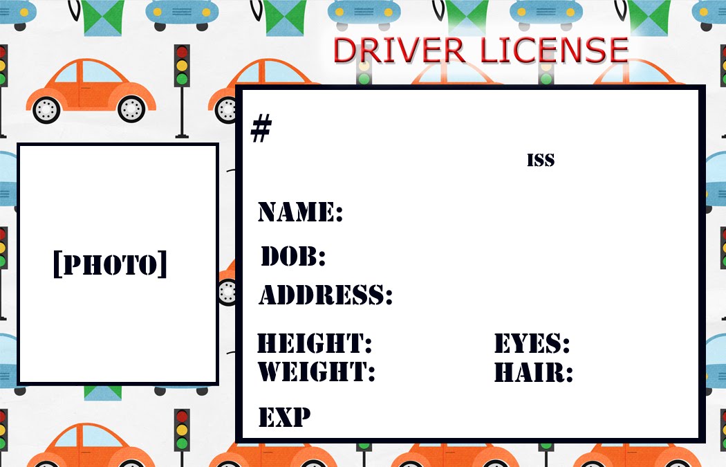 Kids Fake Drivers License Template