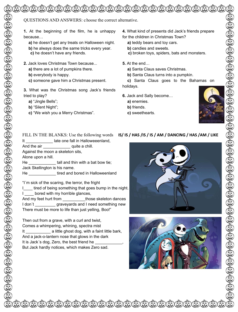 8 Best Nightmare Before Christmas Printable Activities Printablee