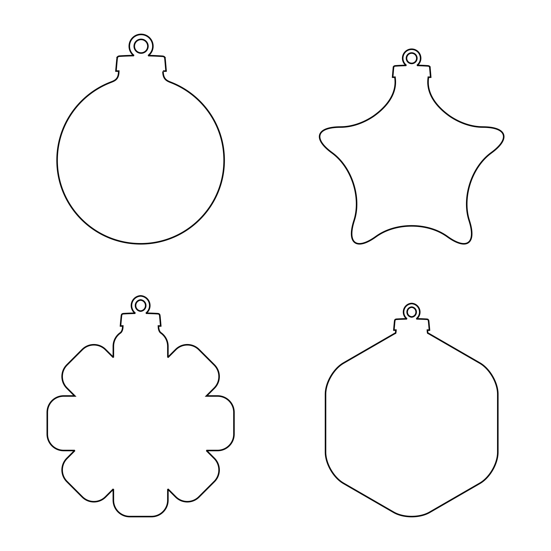 Christmas Ornaments Cutouts Printable | Printablee