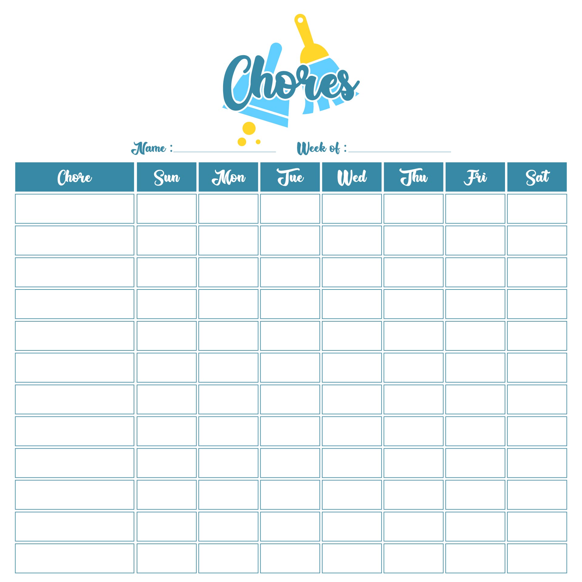 Editable Chore Charts For Multiple Children Daily Chore Charts Images