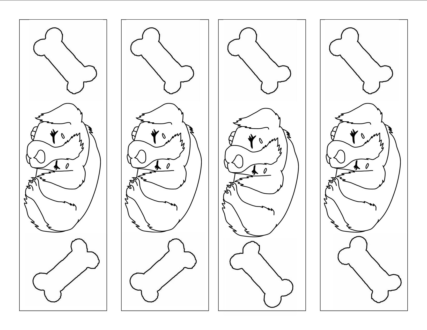 Puppy Bookmarks to Color