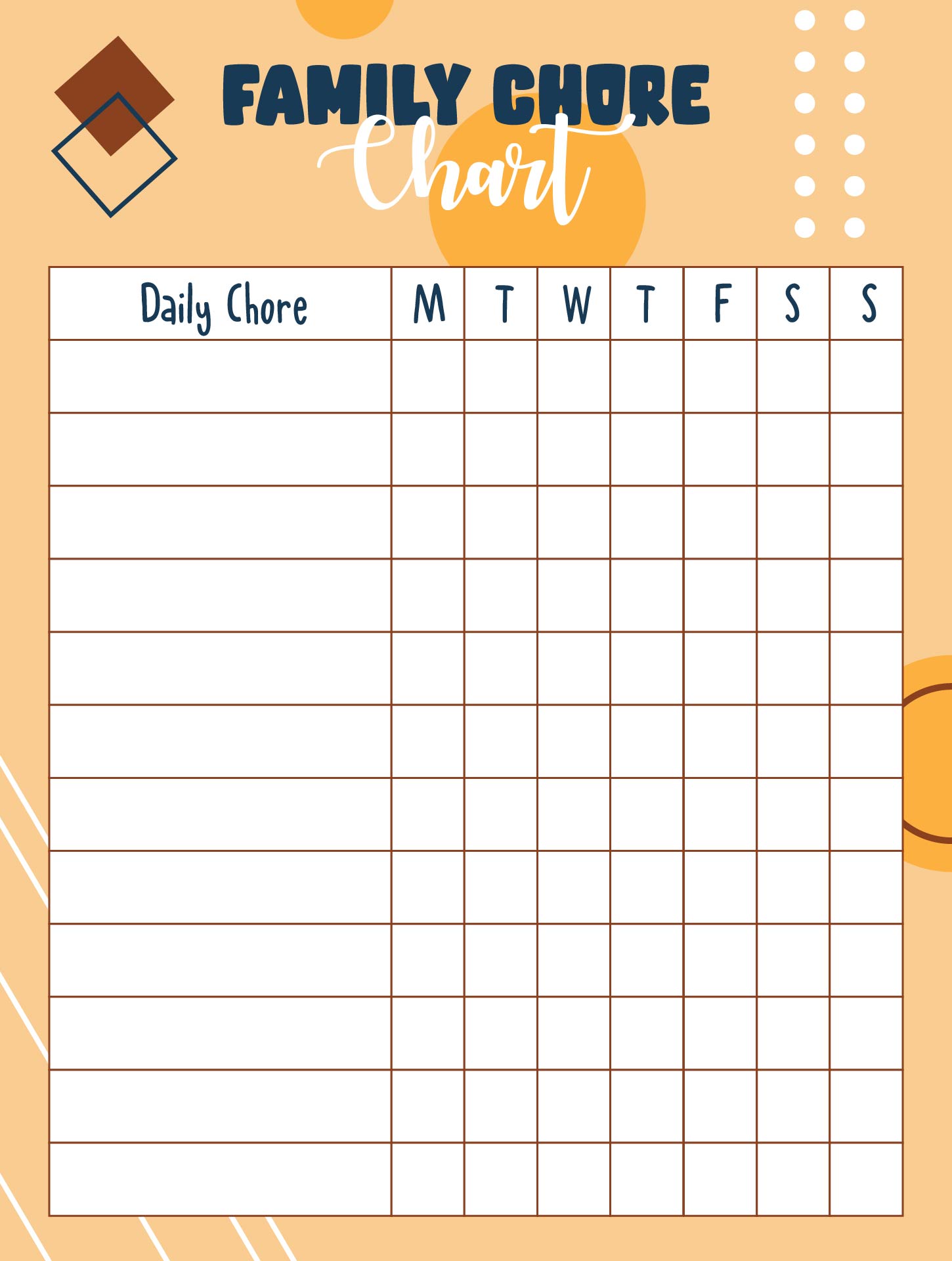 5 Best Large Family Chore Chart Printable Printablee