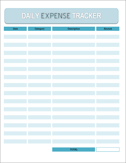 Printable Daily Expense Tracker