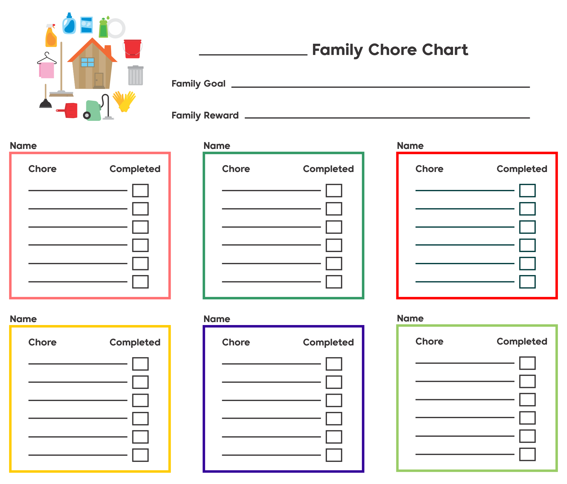 5 Best Large Family Chore Chart Printable - printablee.com