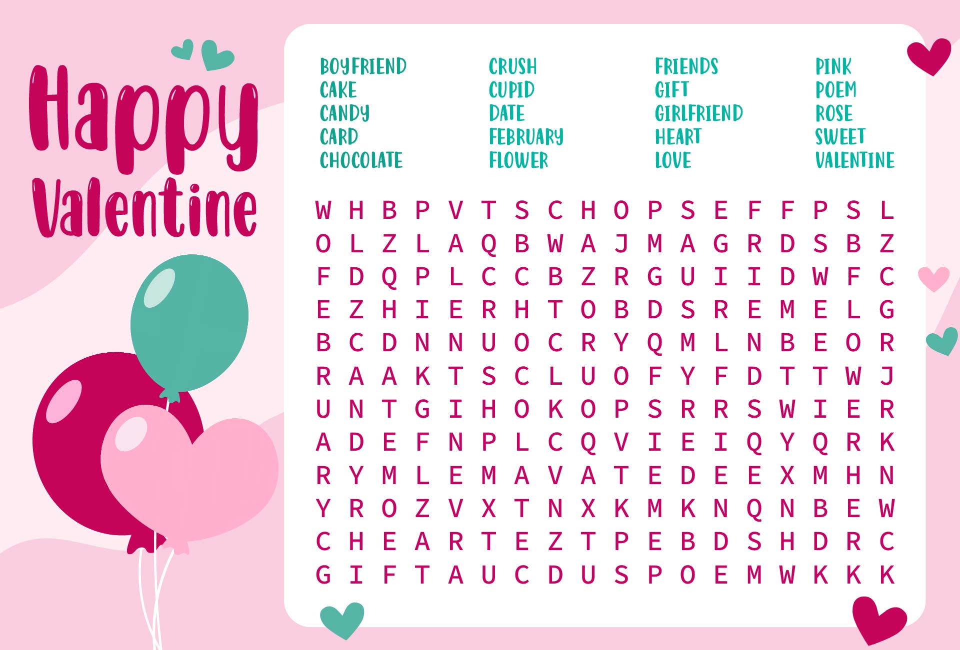 7 Best Valentine s Day Free Printable Word Searches PDF For Free At Printablee