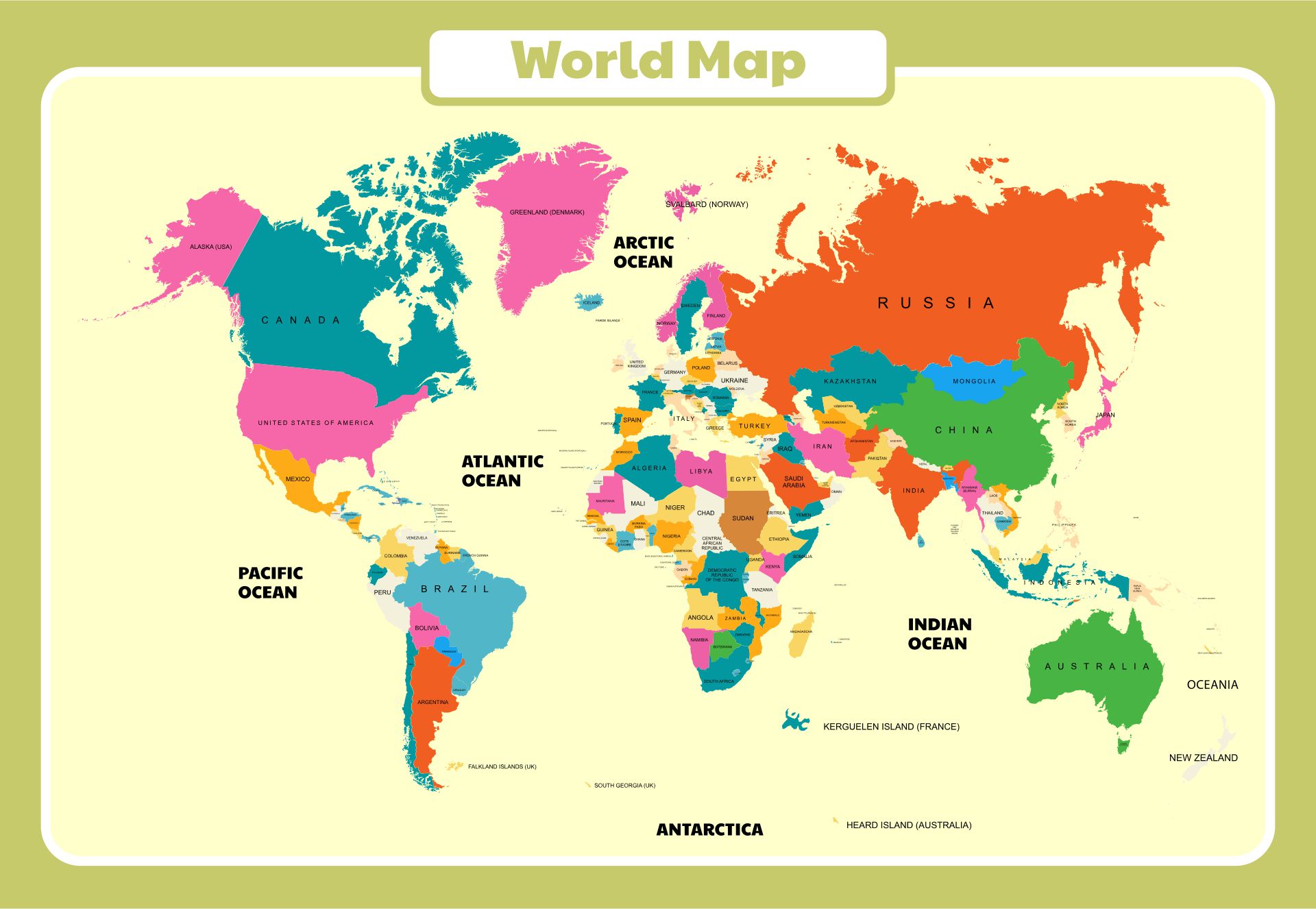 Large World Maps Printable
