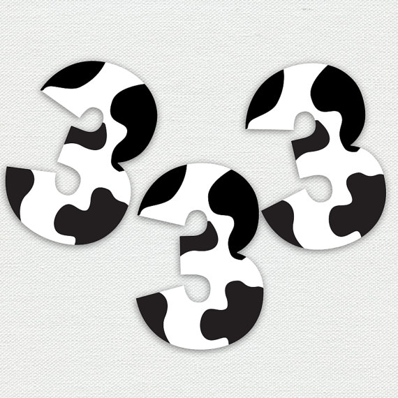 Printable Cow Print Number 3