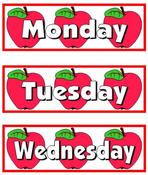 Printable Days of the Week Templates