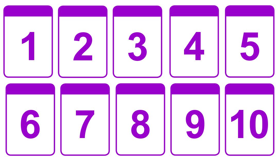 Printable Number Card 1 10