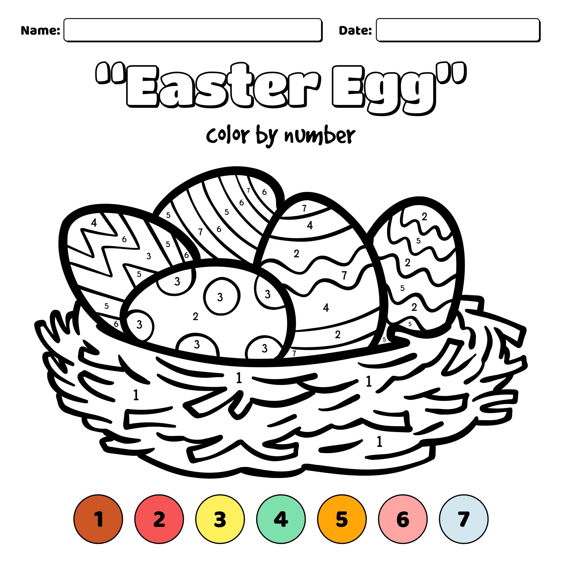 Printable Easter Egg Chart
