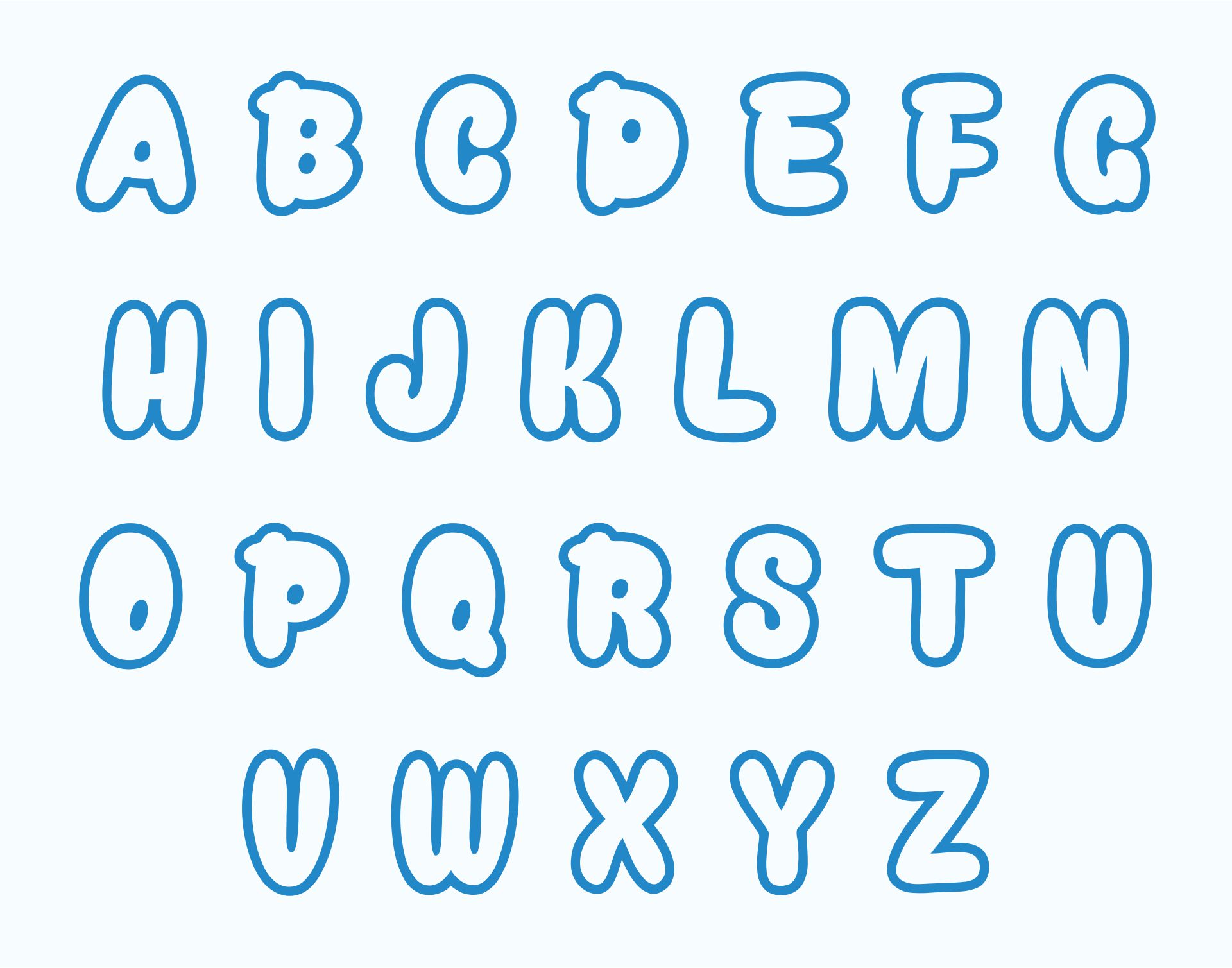Large Printable Bubble Letters
