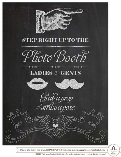 Printable Photo Booth Chalkboard Signs Wedding