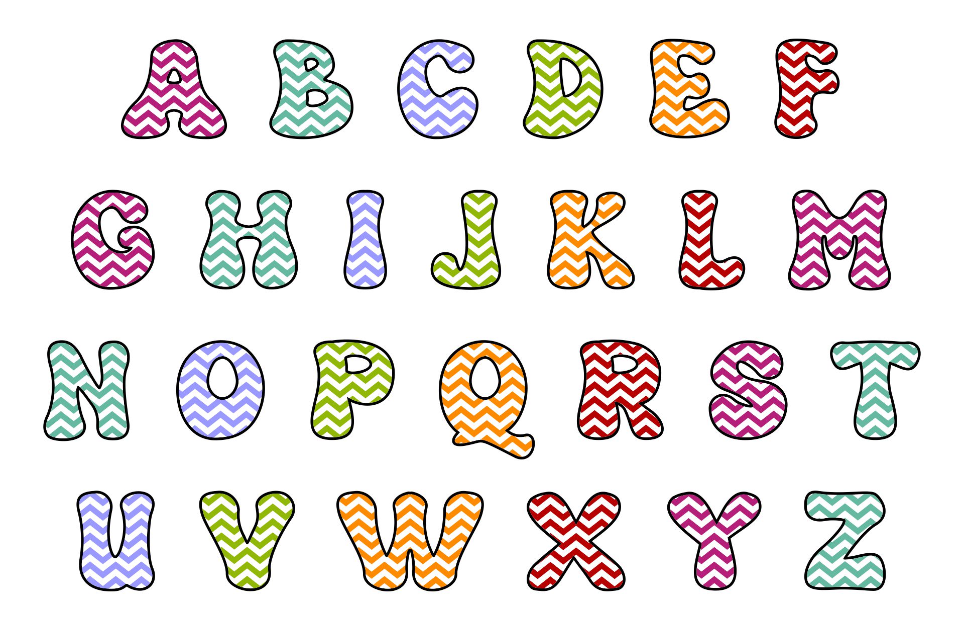 10 best colored printable bubble letter font printableecom