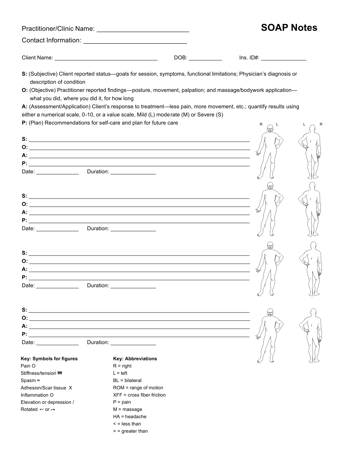 Printable Massage Therapy Soap Notes Forms - Printable Forms Free Online