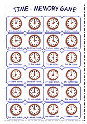 Memory Game Printable Worksheets