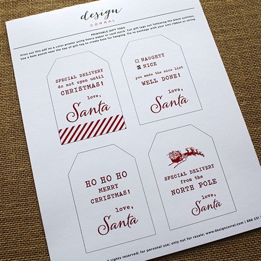 Printable Christmas Gift Tags From Santa