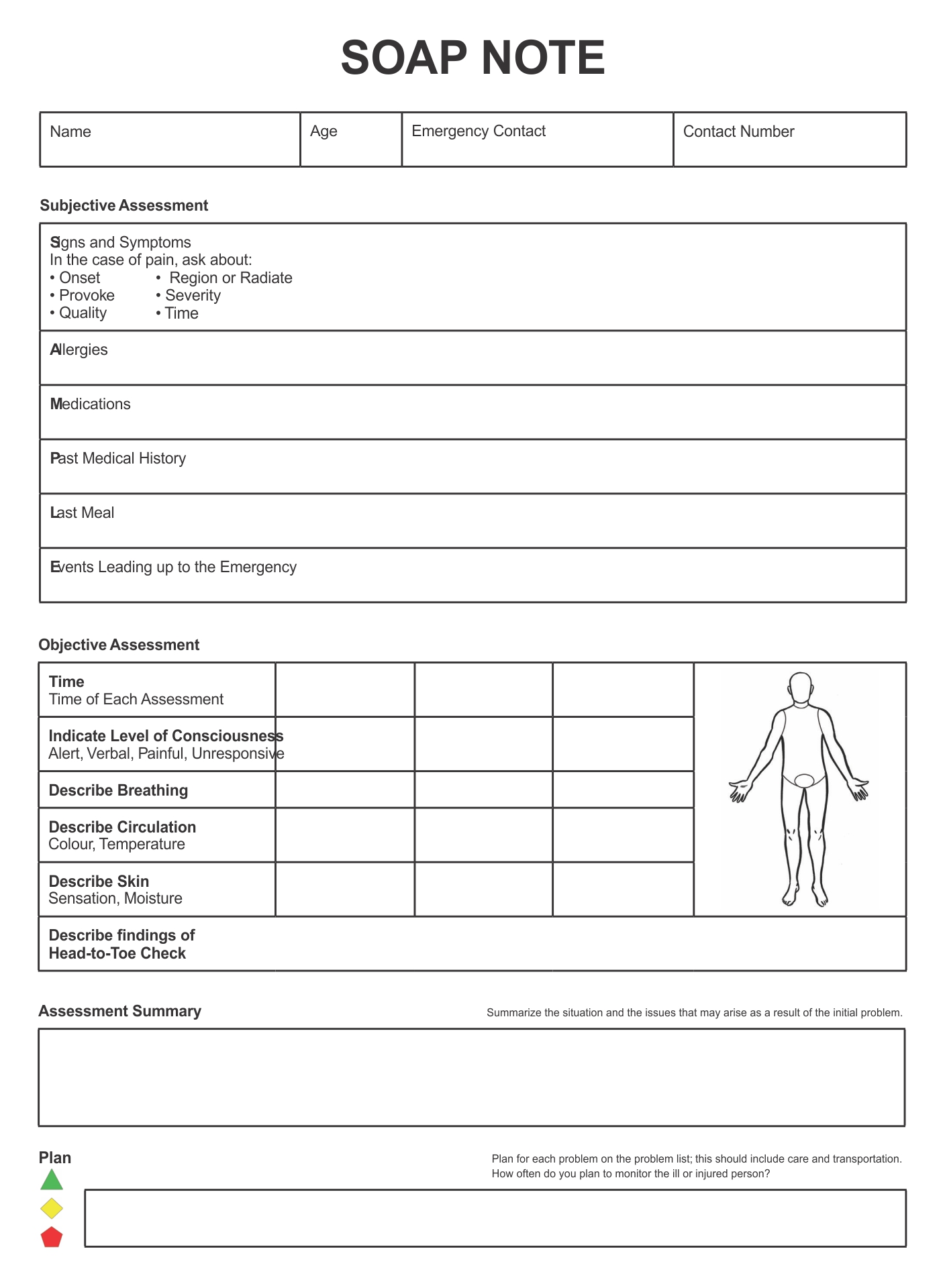 5 Best Printable Chiropractic Forms Soap Note