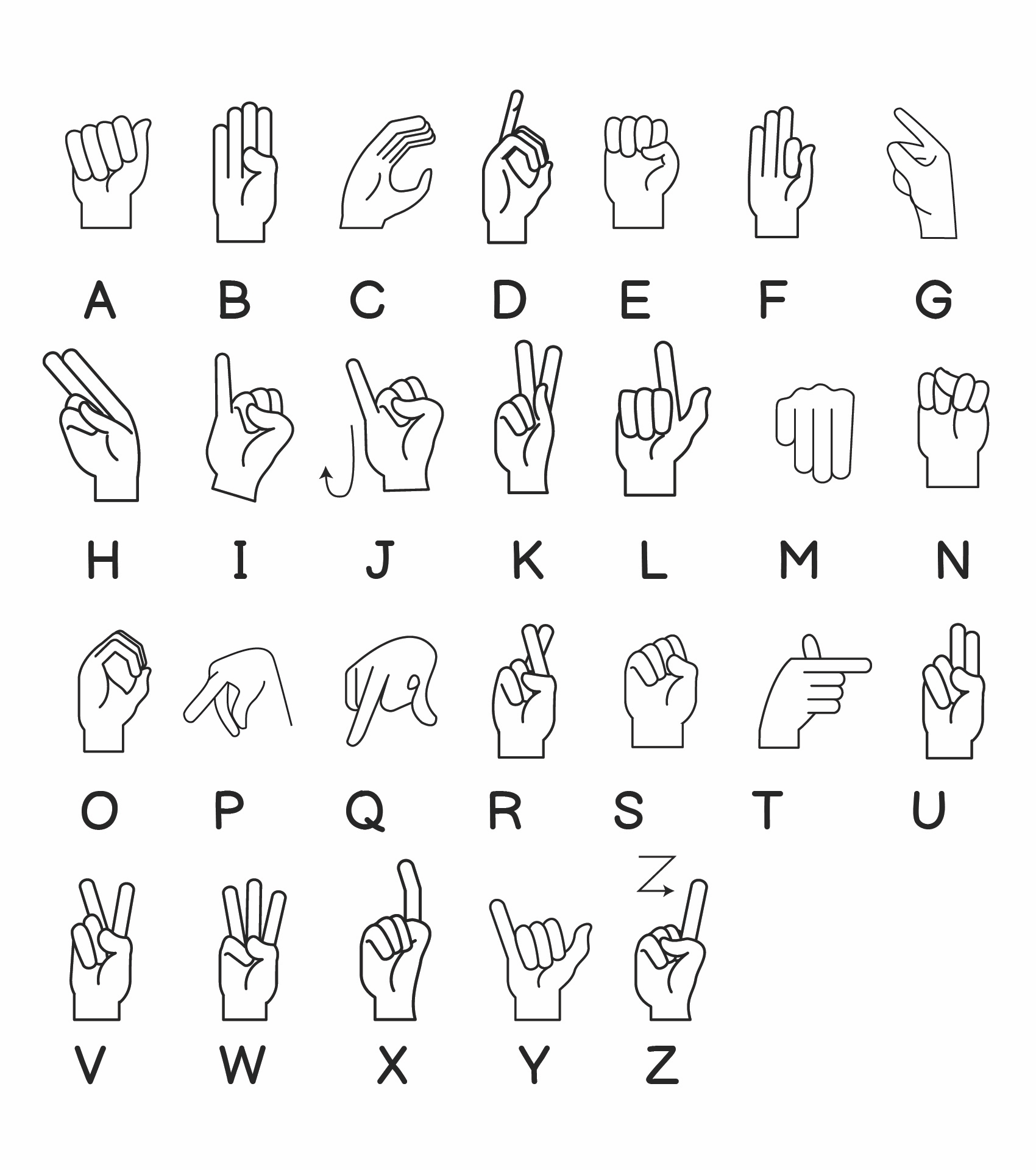 5 Best Printable American Sign Language Words PDF For Free At Printablee