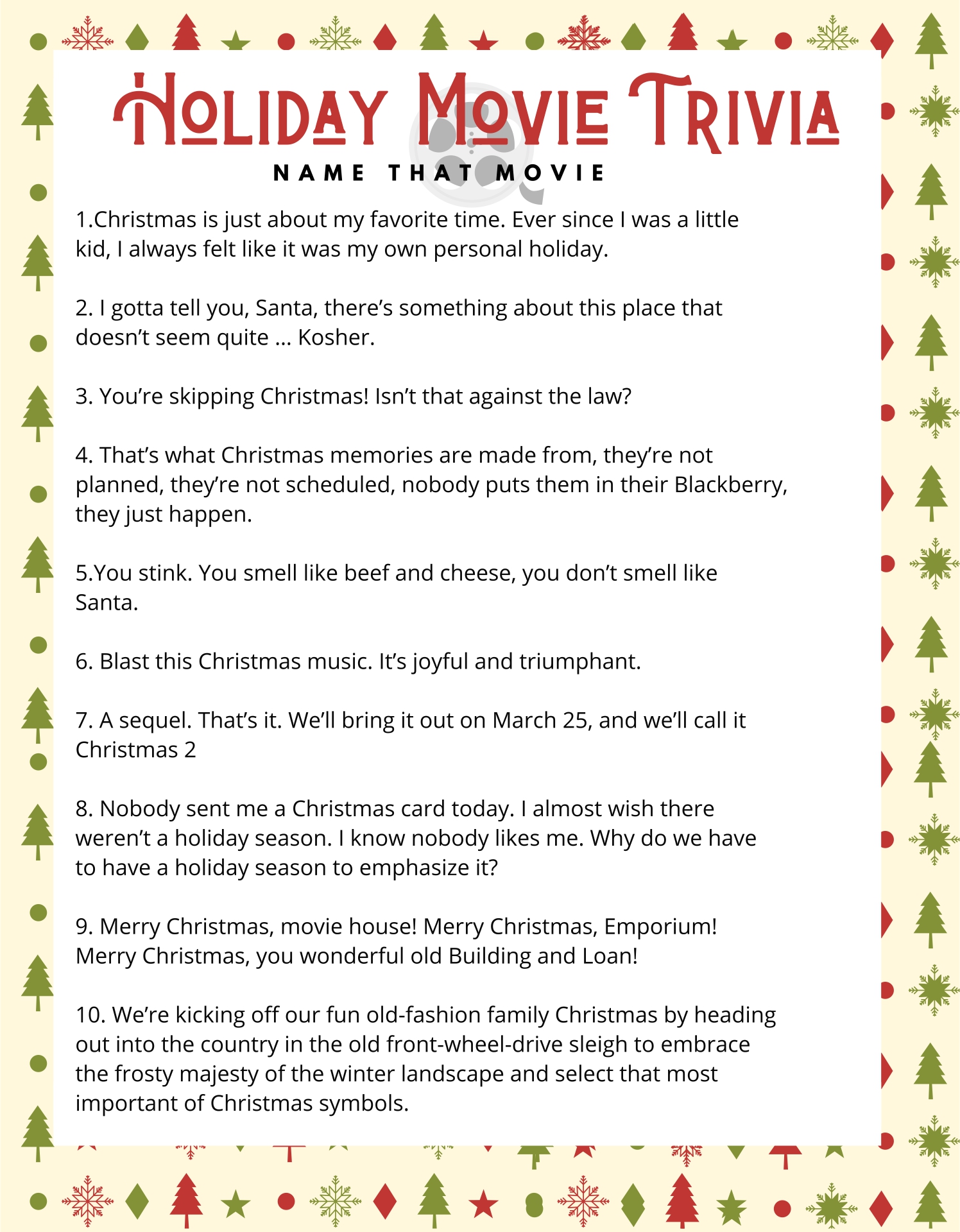 6 Best Easy Christmas Trivia Printable Printablee