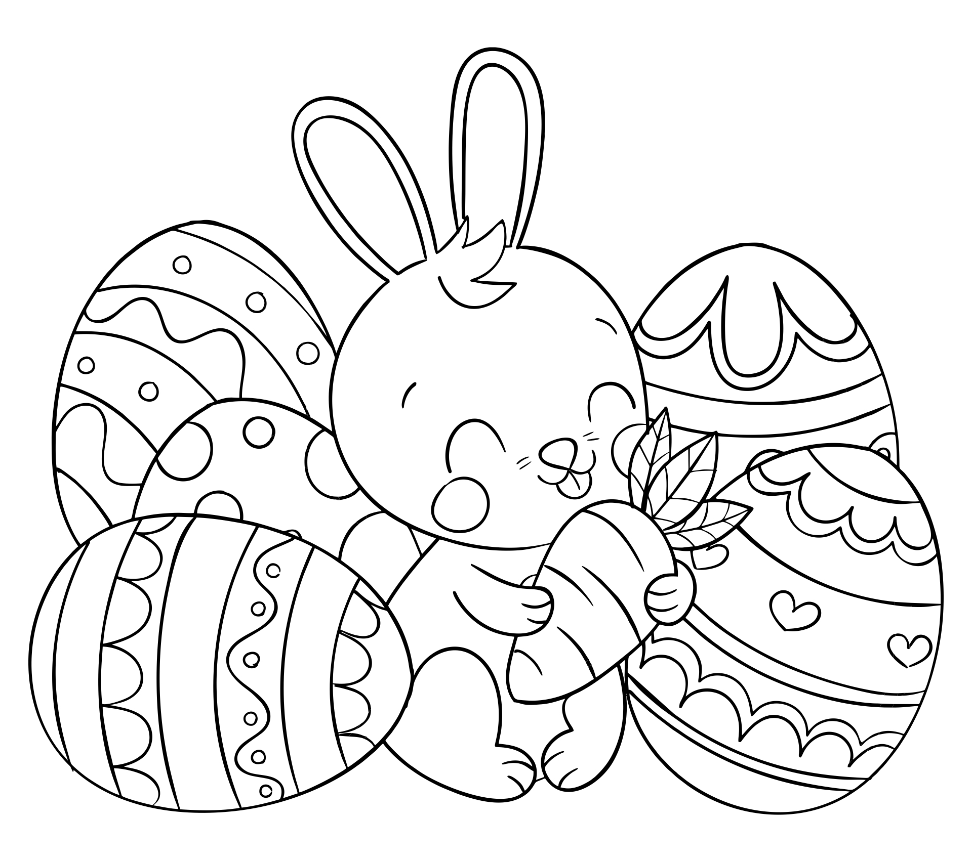 10 Best Free Printable Easter Egg Coloring Page printablee com