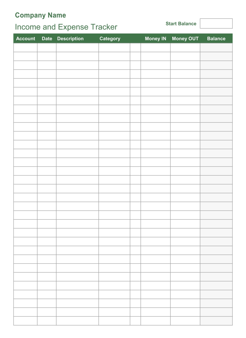 free printable business expense tracker