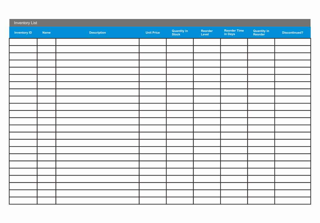 Free Blank Excel Spreadsheet Templates